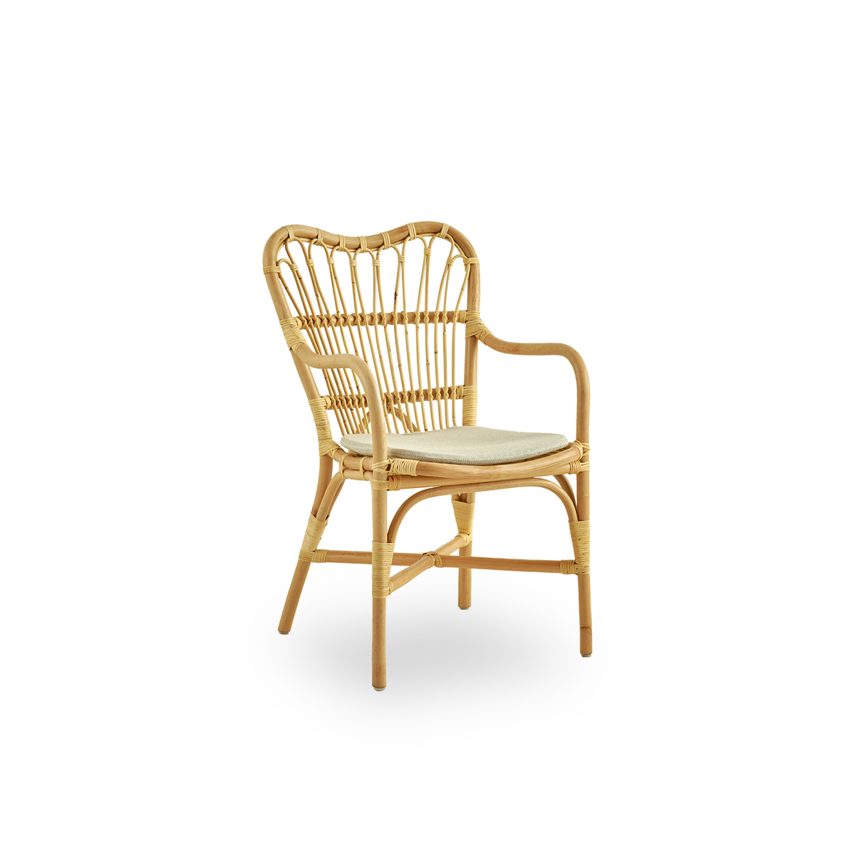 Dette er et nærbillede af Margret Dining Chair i natural rattan.