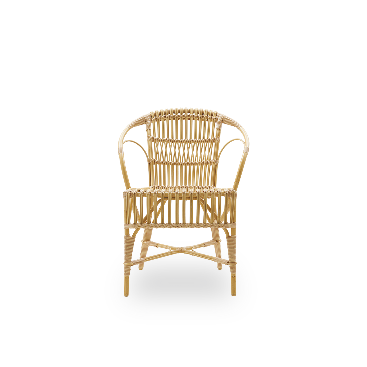 Ren front vinkel af Robert Exterior loungestol designet af Robert W.
Aluminiumsramme i rattan-look med ArtFibre-flet og detaljeret flettet sæde og ryg.