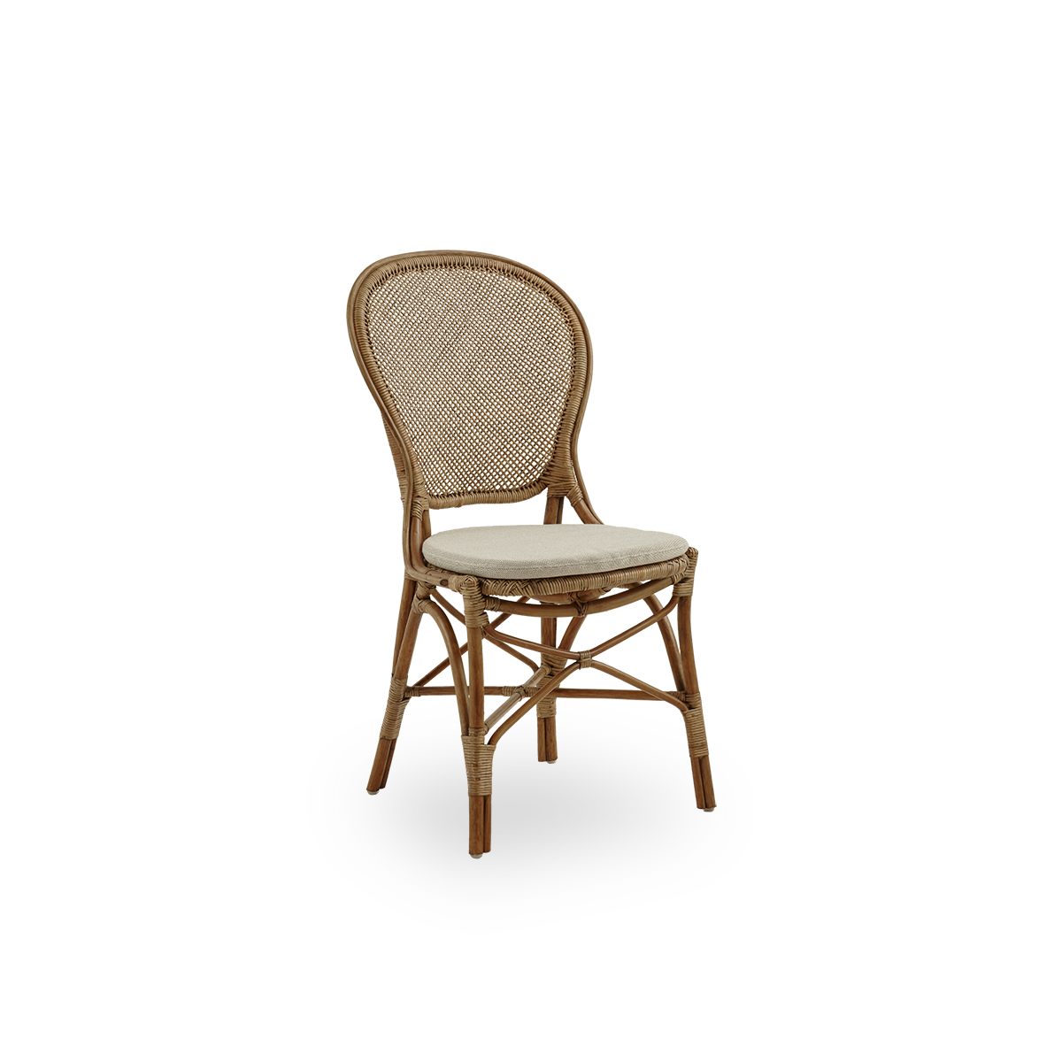 Dette er et nærbillede af Rossini Dining Chair i antique rattan.