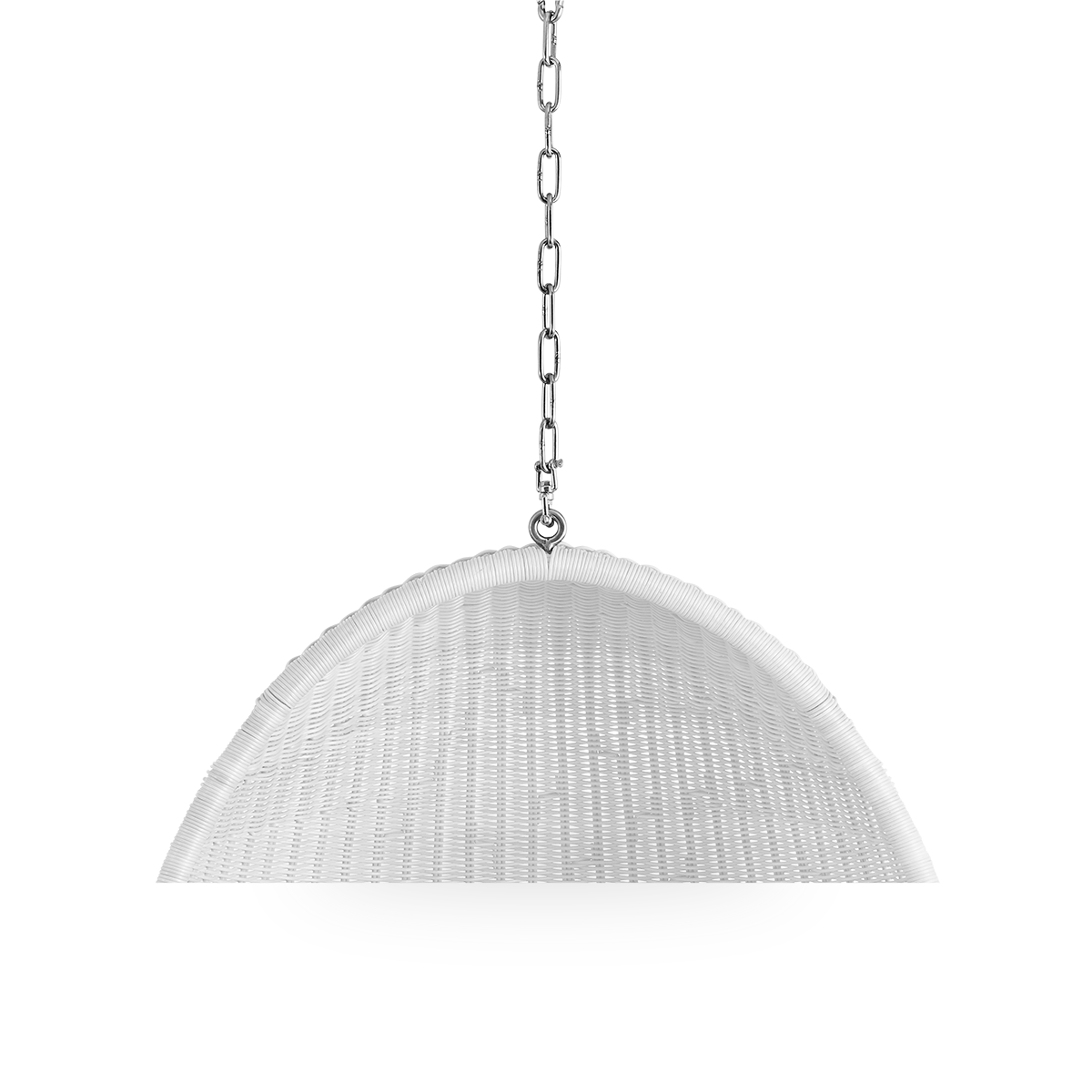 Dette er et nærbillede af Chain Hanging Egg i metal.