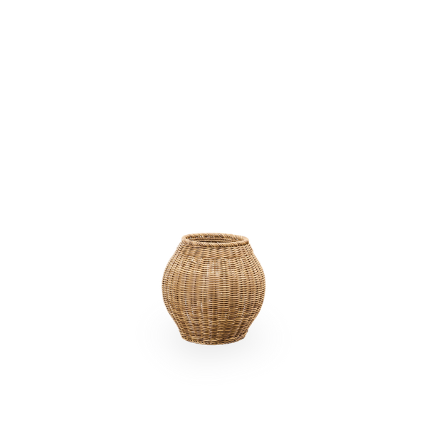 Ellis udendørskurv i kastanjefarve, håndflettet af 70% genanvendt og 30% ny ArtFibre. Ø40 cm.