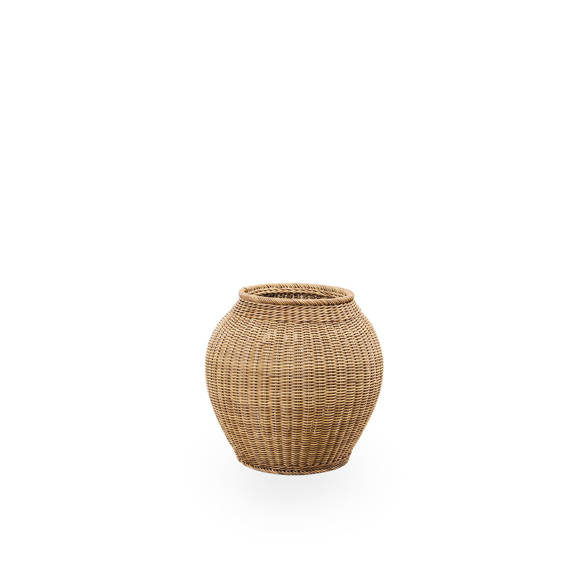 Ellis udendørskurv i kastanjefarve, håndflettet af 70% genanvendt og 30% ny ArtFibre. Ø50 cm.