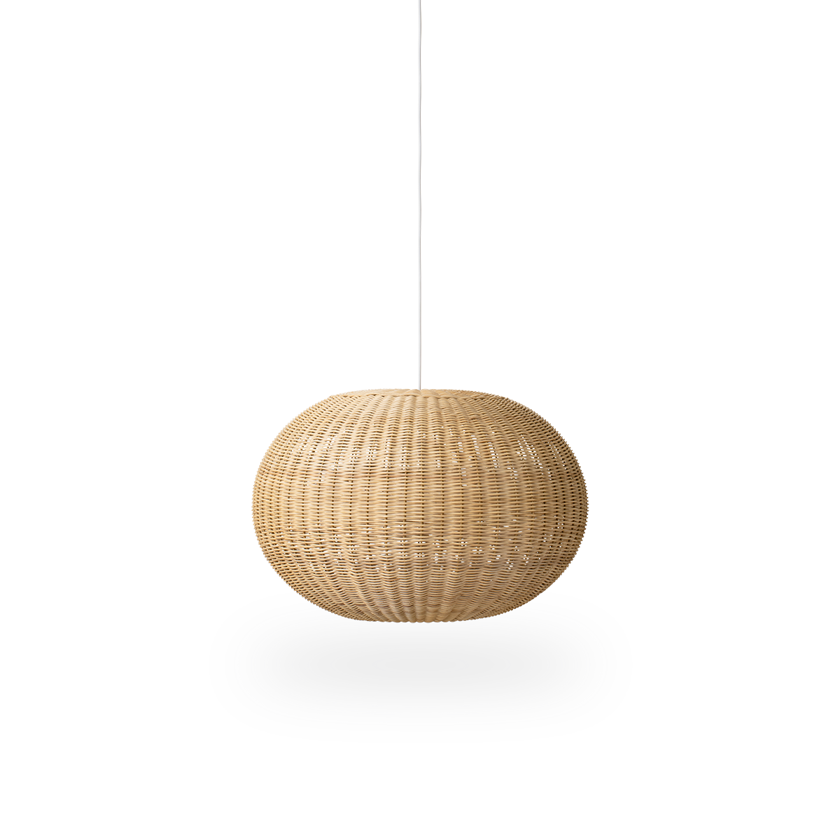 Tangelo rattan-lampeskærm designet af Darcy Clarke, størrelse Large, Ø62 cm. Håndlavet i rattan med indre stålramme, som giver god vægt og stabilitet.