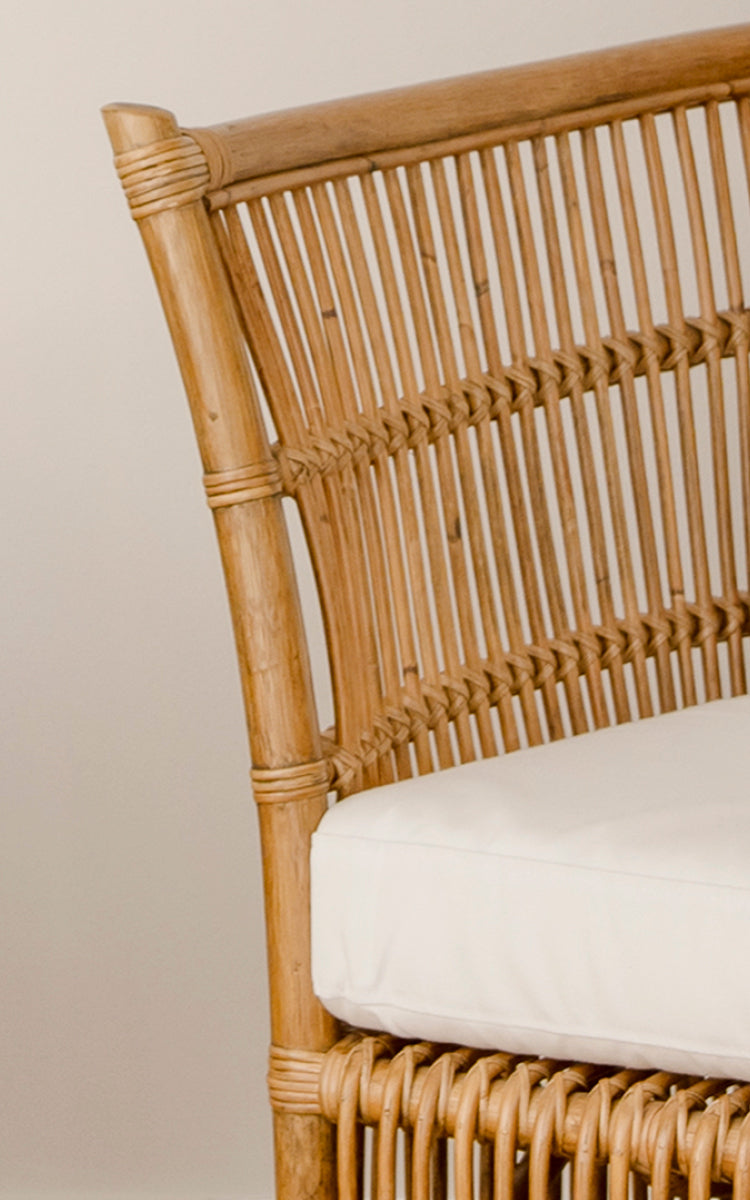 Dette er et nærbillede af Donatello Lænestol i antique rattan.