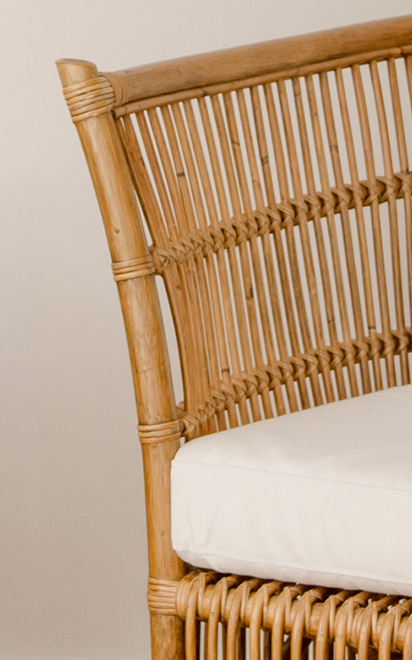 Dette er et nærbillede af Donatello 2-personers sofa i antique rattan.
