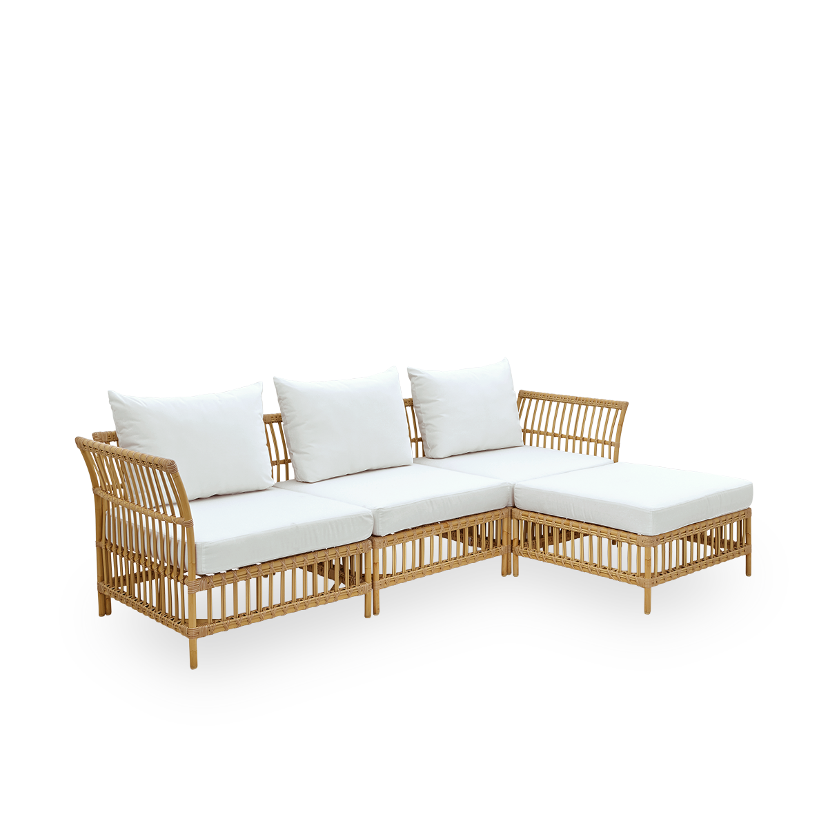 Dette er et nærbillede af Maggie Sofa Corner Module i natural aluminium artfibre.