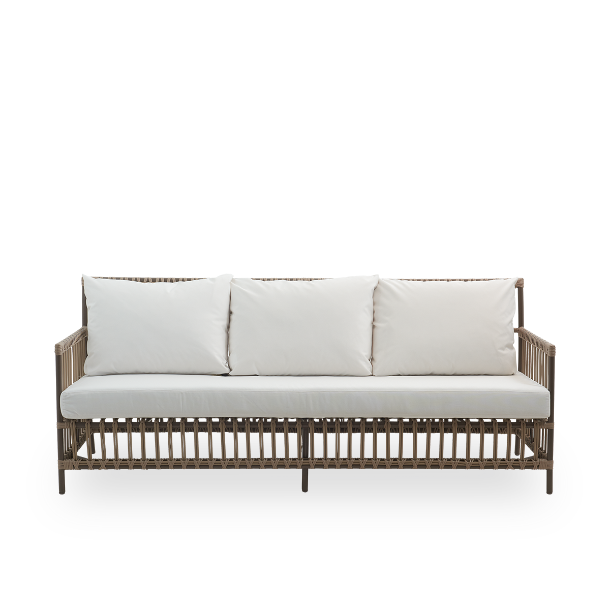 Dette er et nærbillede af Caroline Exterior Sofa i moccaccino Aluminium ArtFibre.