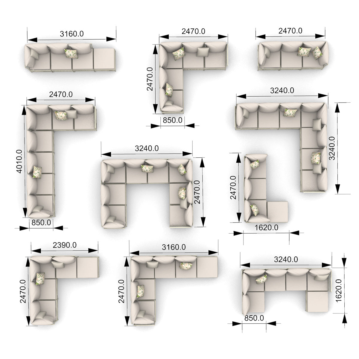 Maggie Sofa | Puf Modul m. glas